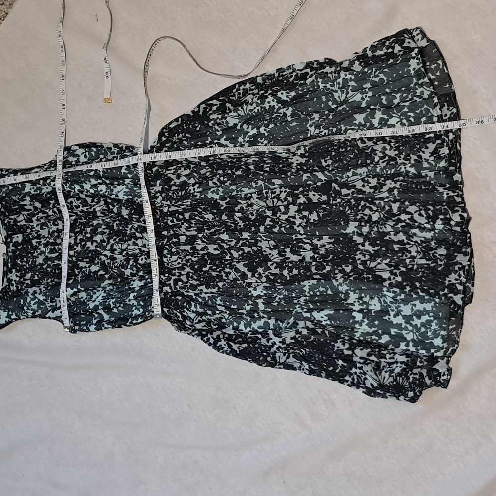 Banana Republic Black Patterned/Light Blue Dress. Size Petite 0. - Picture 6 of 8